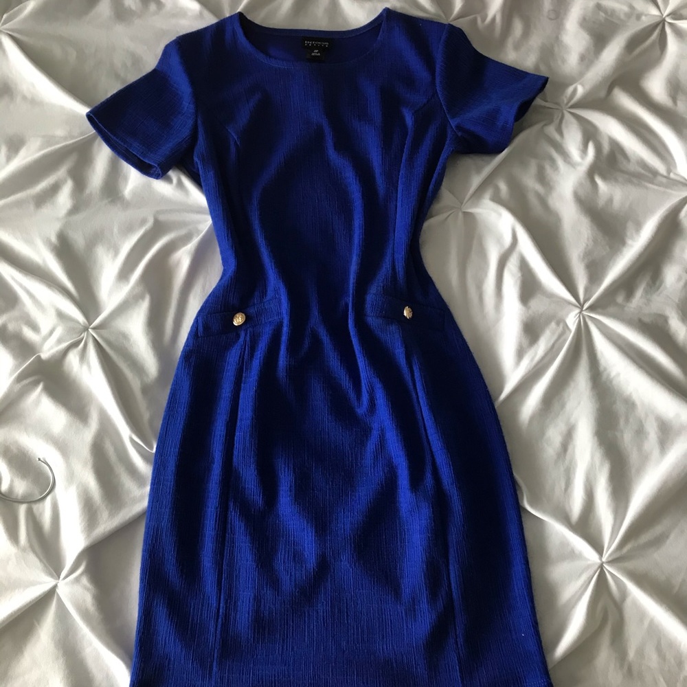 Enfocus Petite Deep Blue Shirt Dress w/ Pockets.
